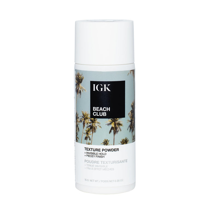 IGK Beach Club front packaging showing compact jar and branding for easy storage
