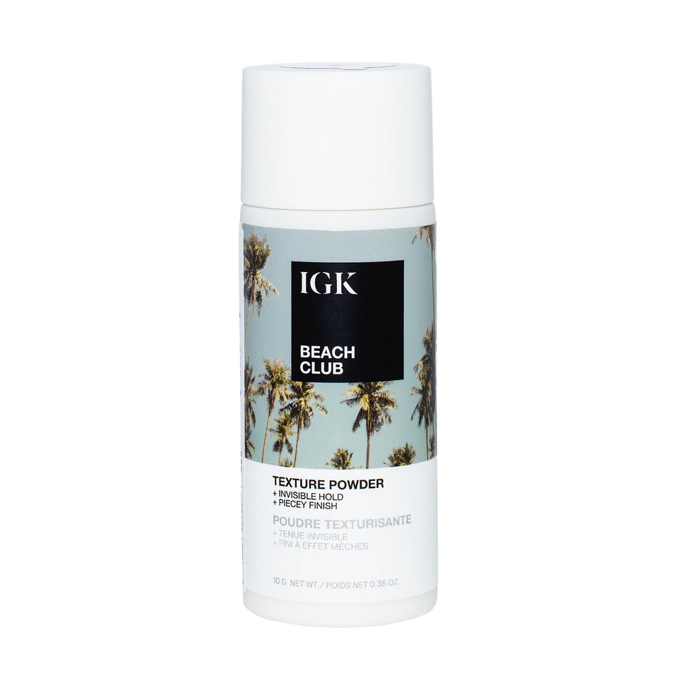 IGK Beach Club front packaging showing compact jar and branding for easy storage