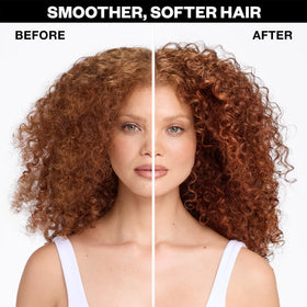 IGK Best Interest applied to towel-dried hair highlighting frizz control and smoother finish