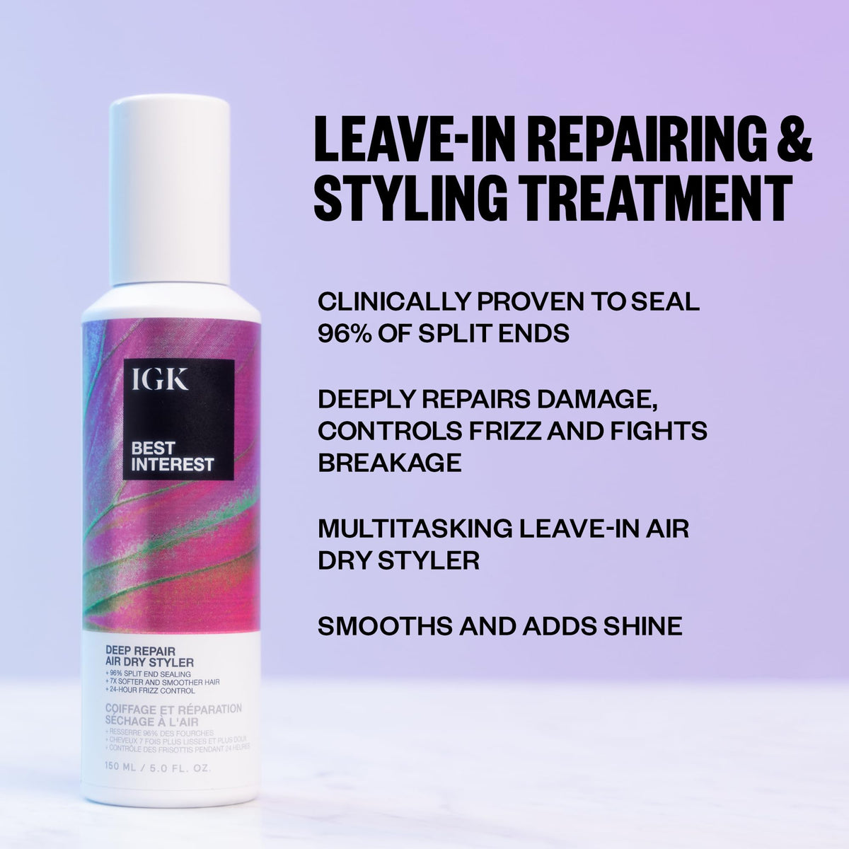 IGK Best Interest cream texture close-up illustrating smooth consistency for easy application