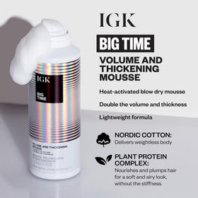 IGK big time close-up of mousse texture highlighting lightweight foam and even distribution