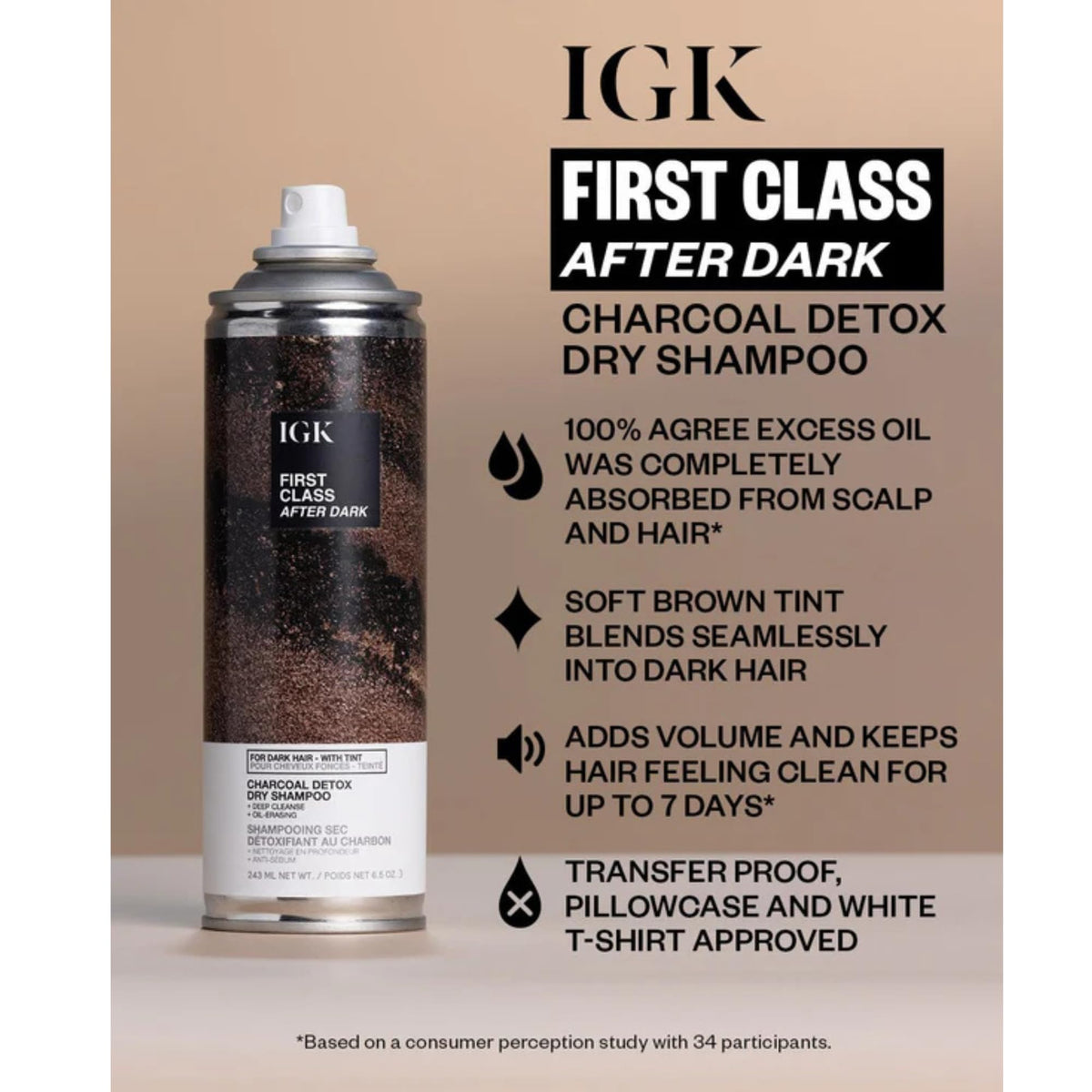 IGK close-up of brown-tinted nozzle illustrating even tint delivery