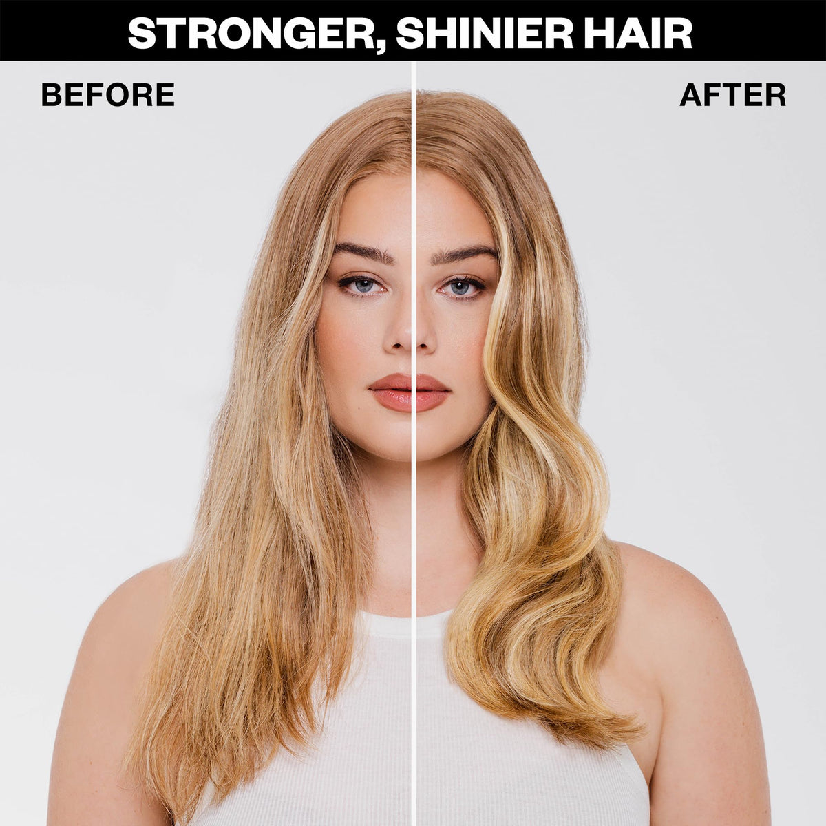 IGK Cash In applied to damp hair mid-lengths illustrating heat protection and smoothing