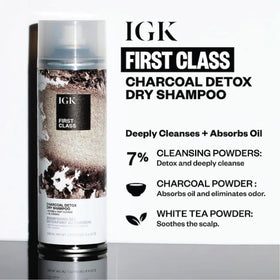 IGK charcoal powder texture close-up highlighting deep oil absorption