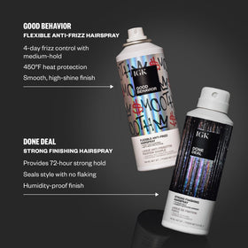 IGK Done Deal texture in hand illustrating brushable, flexible finish benefit