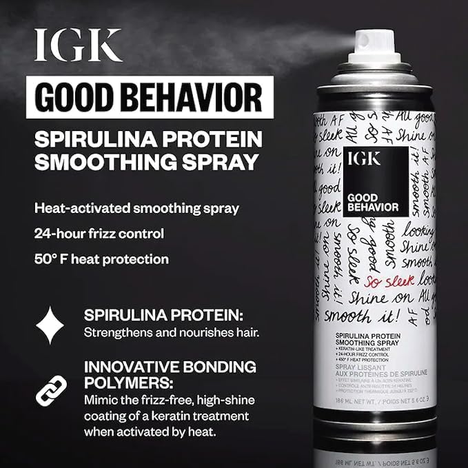 IGK duo used during blow-dry demonstrating frizz control benefit