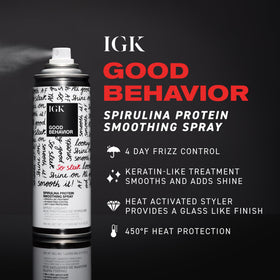 IGK back label with ingredients list visible for informed styling choices