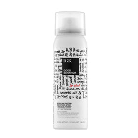 IGK Good Behavior front label showing product and benefit of frizz control