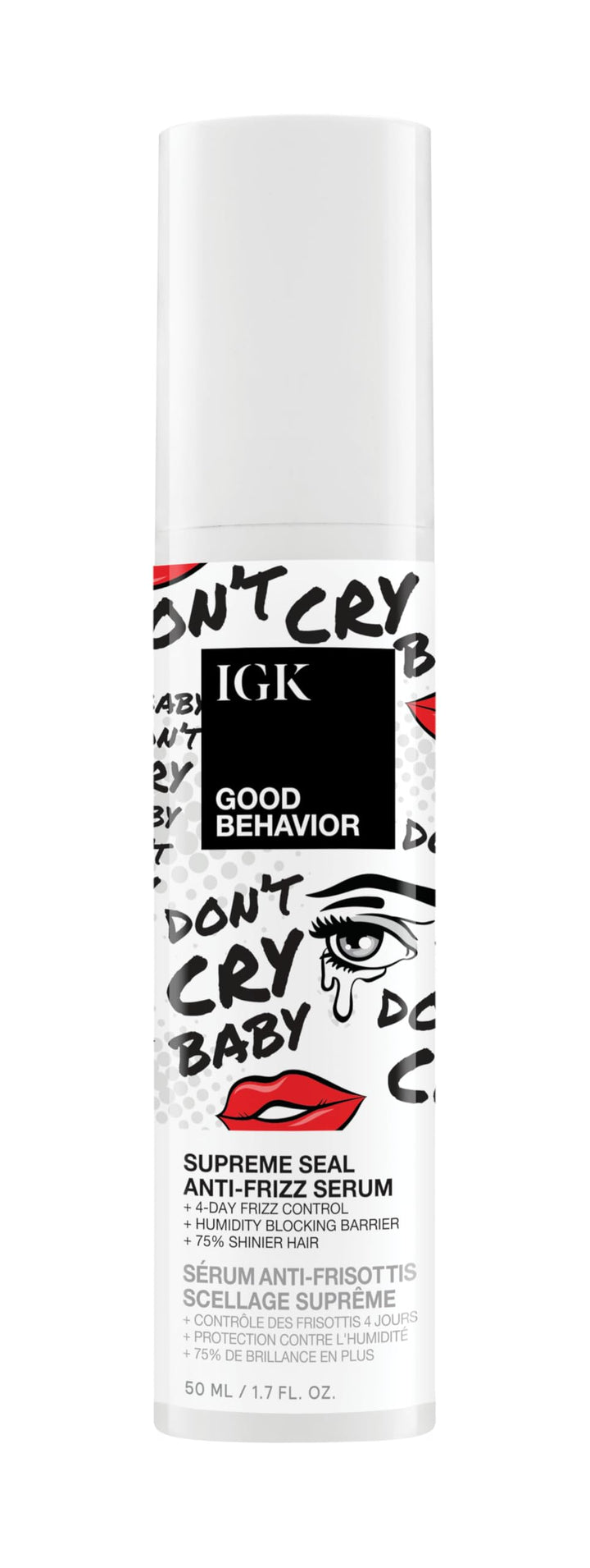 IGK front packaging showing bottle and label with product benefit