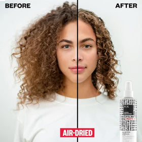 IGK before-and-after hair photo showing reduced frizz and added shine