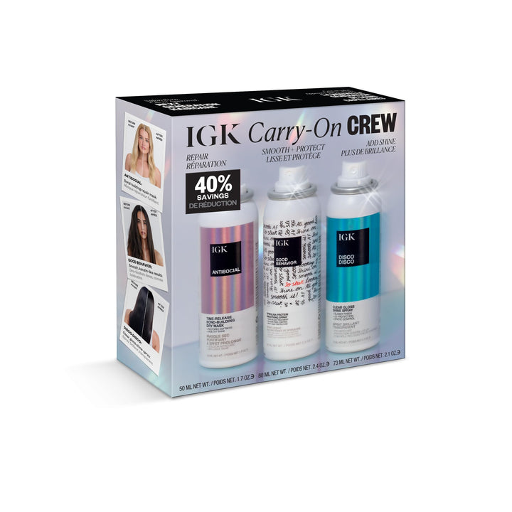 IGK front packaging of Holiday 2025 kit showing all contents and gift-ready design