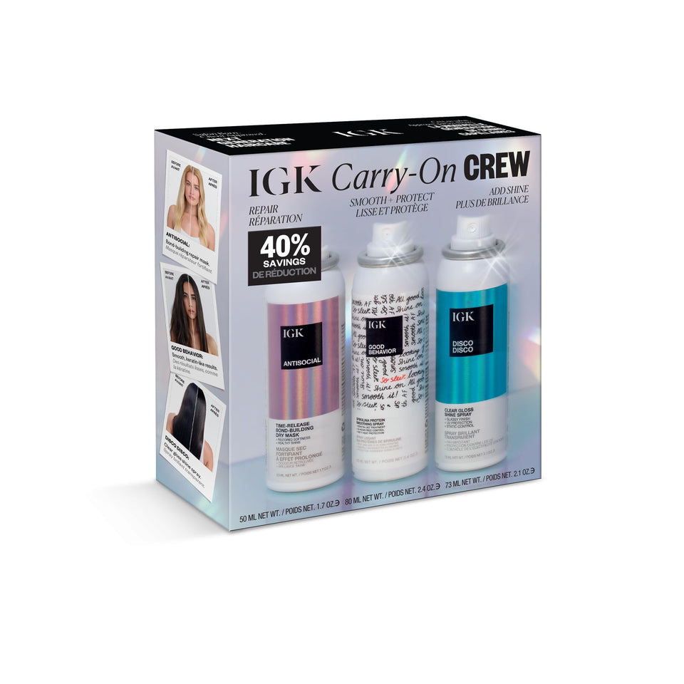 IGK front packaging of Holiday 2025 kit showing all contents and gift-ready design