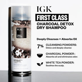 IGK label ingredients detail showing charcoal and formulation benefits
