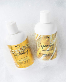 IGK Legendary Dream Hair Shampoo lather texture demonstrating gentle, rich foam