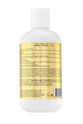 IGK Legendary Dream Hair Shampoo label close-up highlighting ingredients and brand