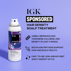 IGK mist spraying onto scalp for targeted, weightless coverage