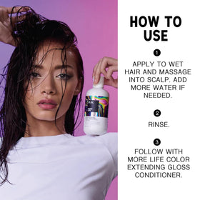 IGK more life hair after-use shine in lifestyle setting showing glossy results