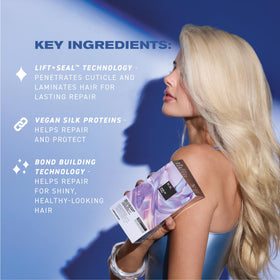 IGK Paid In Full being applied to hair in hands for controlled distribution