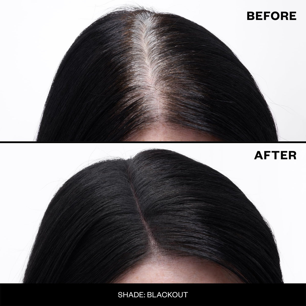 IGK application on hair part showing precise root camouflage