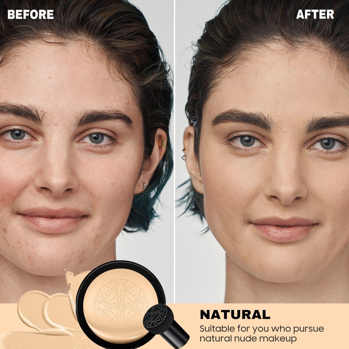 ihrlpxkc mushroom sponge close-up expanding when damp, soft gentle coverage benefit