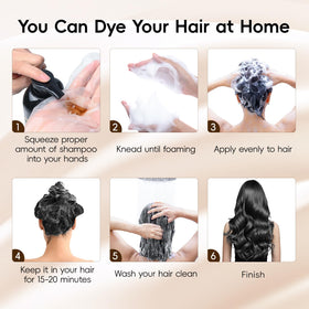 IIIMEIDU before and after gray coverage showing visible reduction of gray hairs