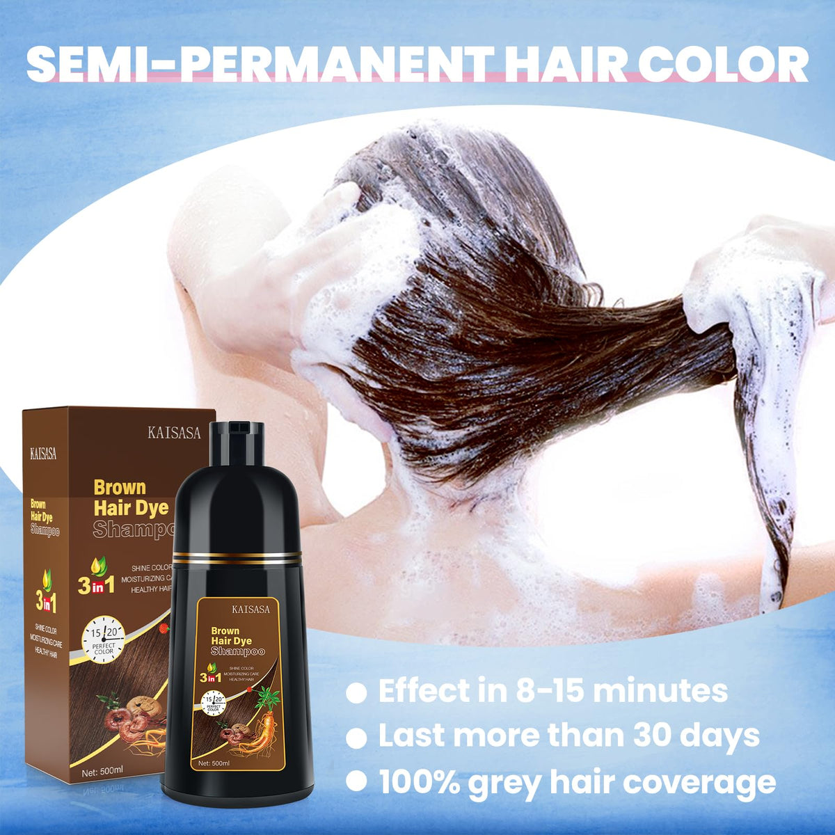 IIIMEIDU shampoo foam texture demonstrating gentle conditioning and color