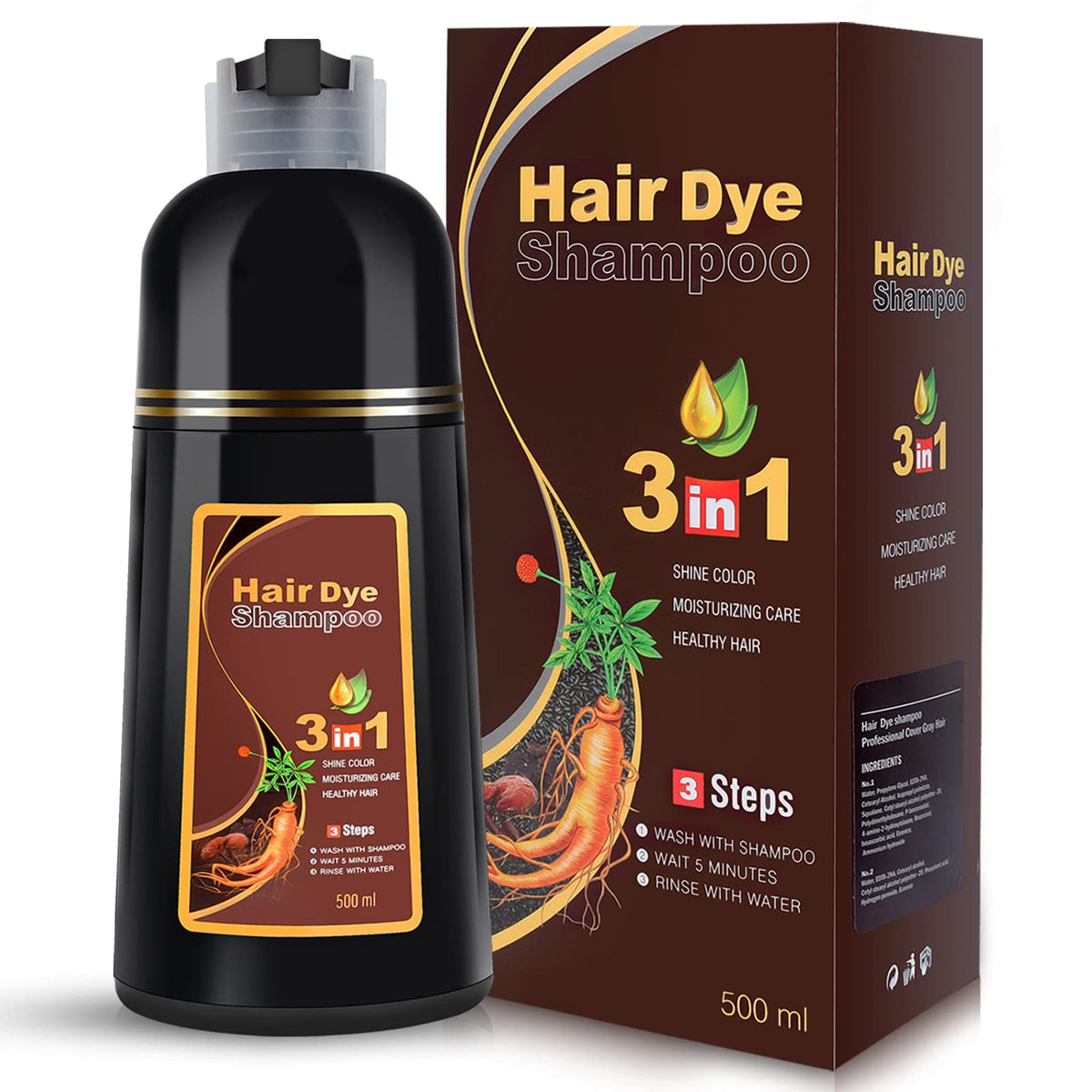 IIIMEIDU front bottle showing 500ml and easy at-home brown color