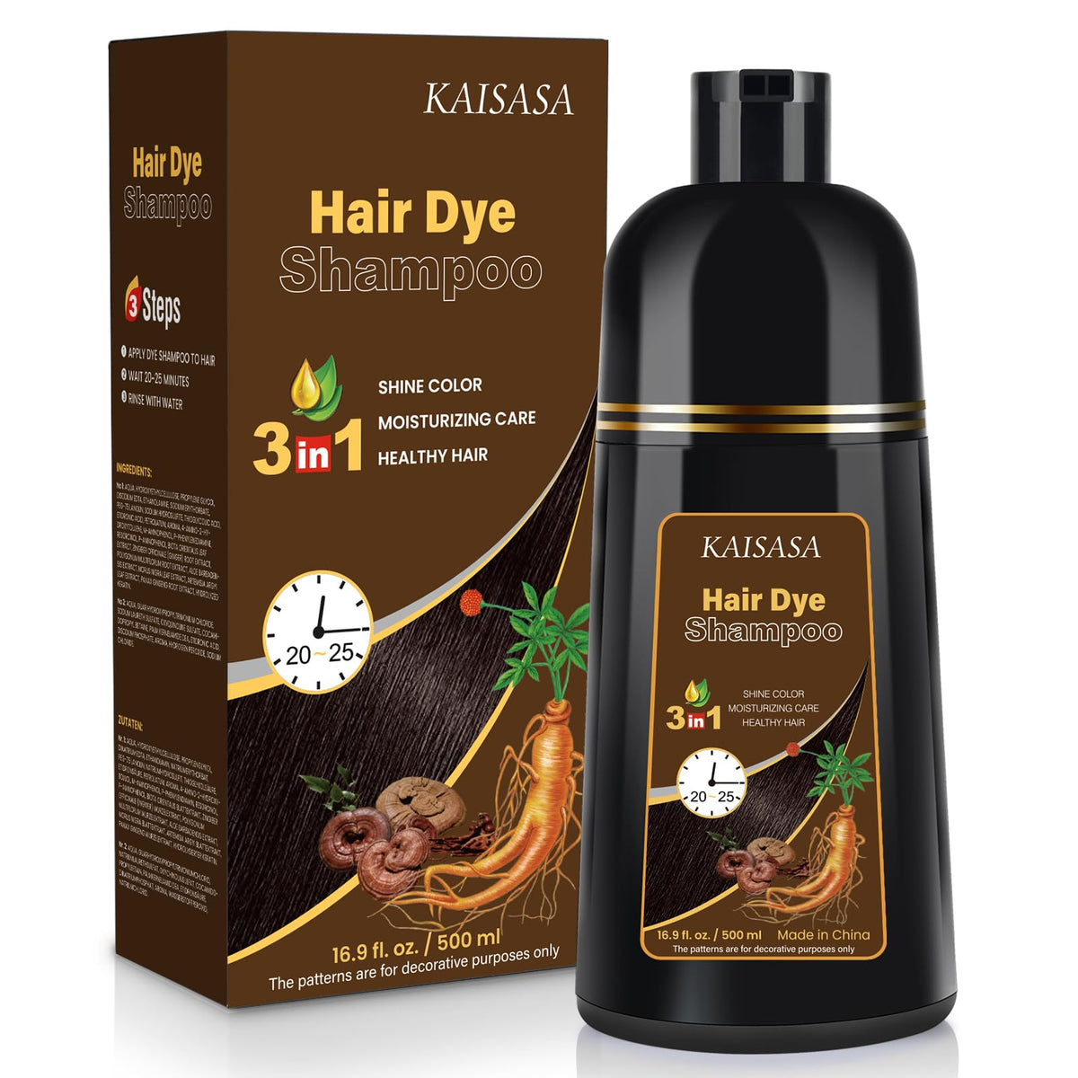 IIIMEIDU KAISASA front packaging showing chestnut brown and 500ml benefit