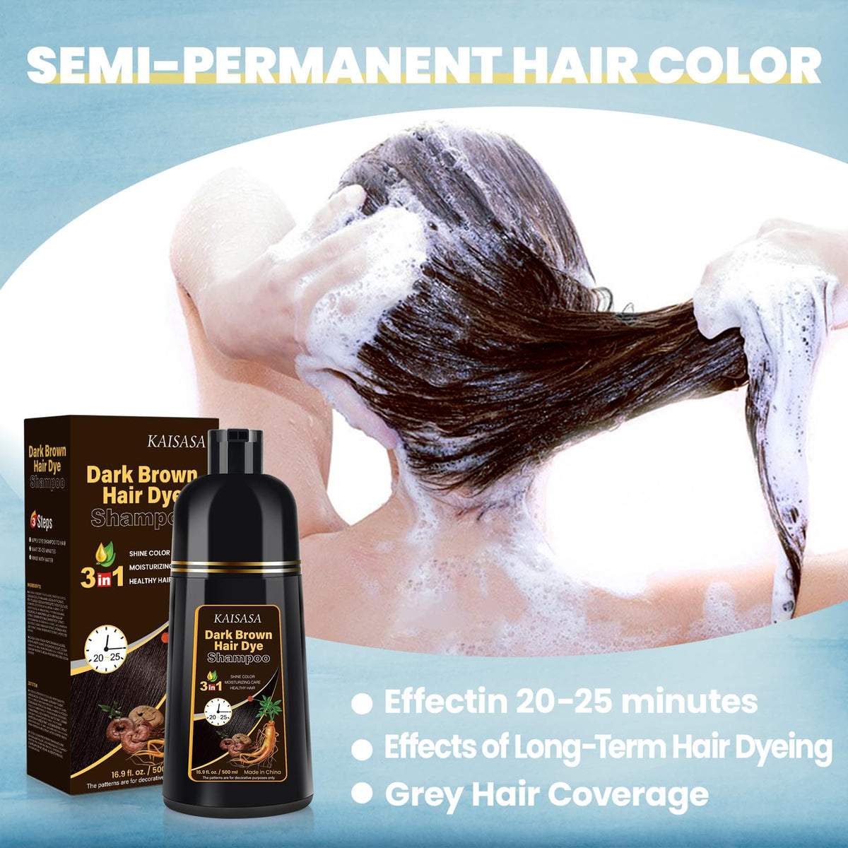 IIIMEIDU KAISASA lifestyle shot of adult applying shampoo at home