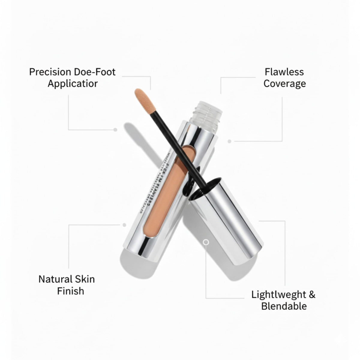 Il Makiage flexible applicator close-up for precise placement and controlled coverage