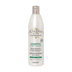 Il Salone Milano front bottle view showing 500ml professional keratin shampoo benefit repair