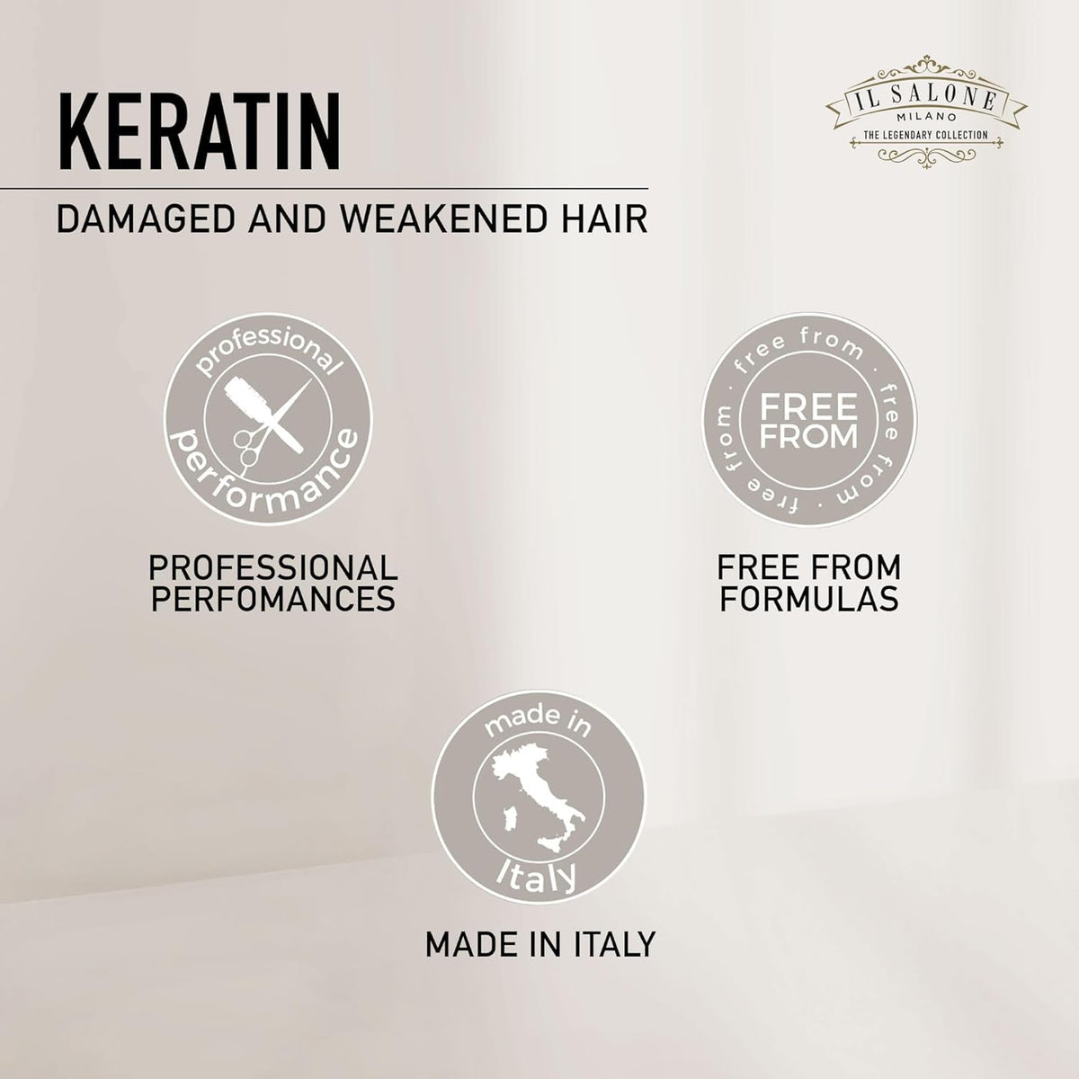 Il Salone Milano before and after hair comparison showing reduced frizz and smoother strands