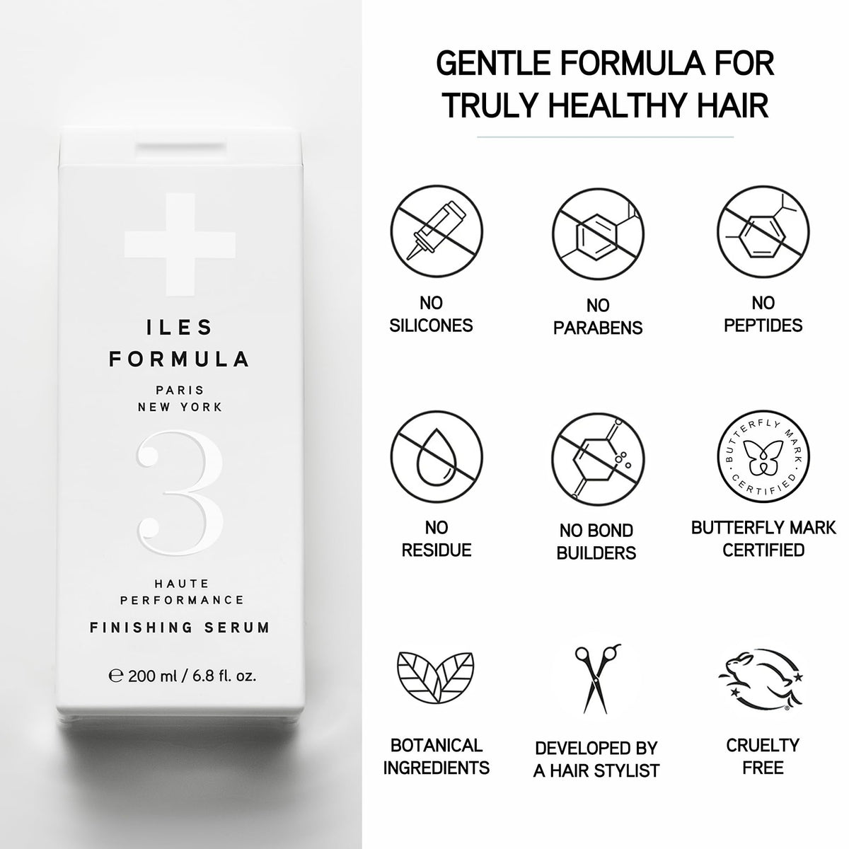 ILES FORMULA silk extract ingredient displayed, highlights nourishing silk benefit