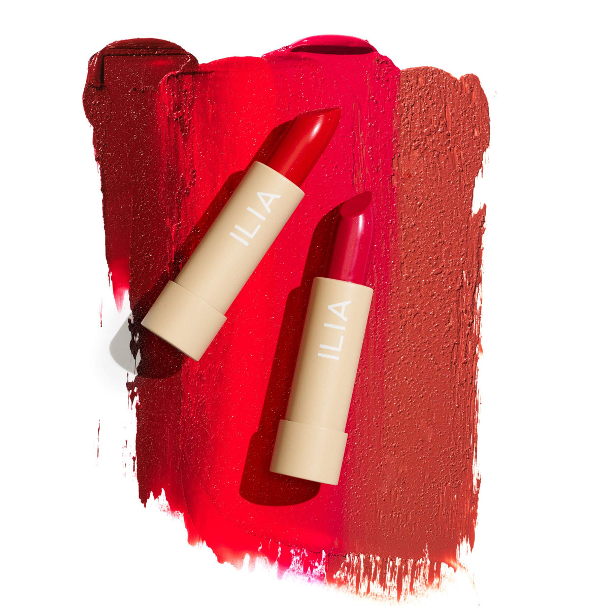 ILIA Color Block Amberlight held in hand to show true size and portable design