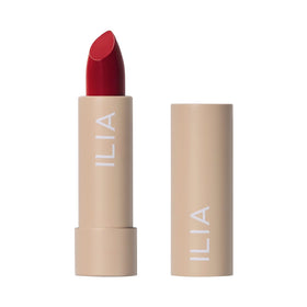 ILIA front packaging view showing Tango deep red and sustainable design