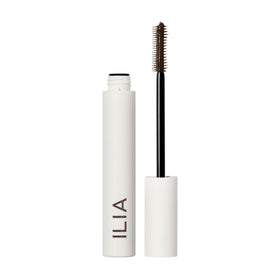 ILIA mascara front packaging showing rich brown shade and clean formula benefits