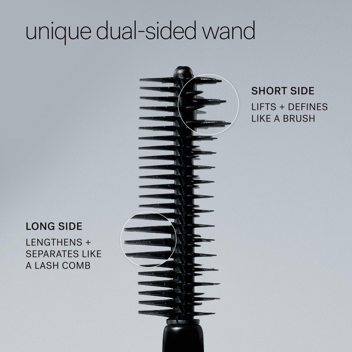 ILIA size comparison next to a coin showing compact travel-friendly mascara