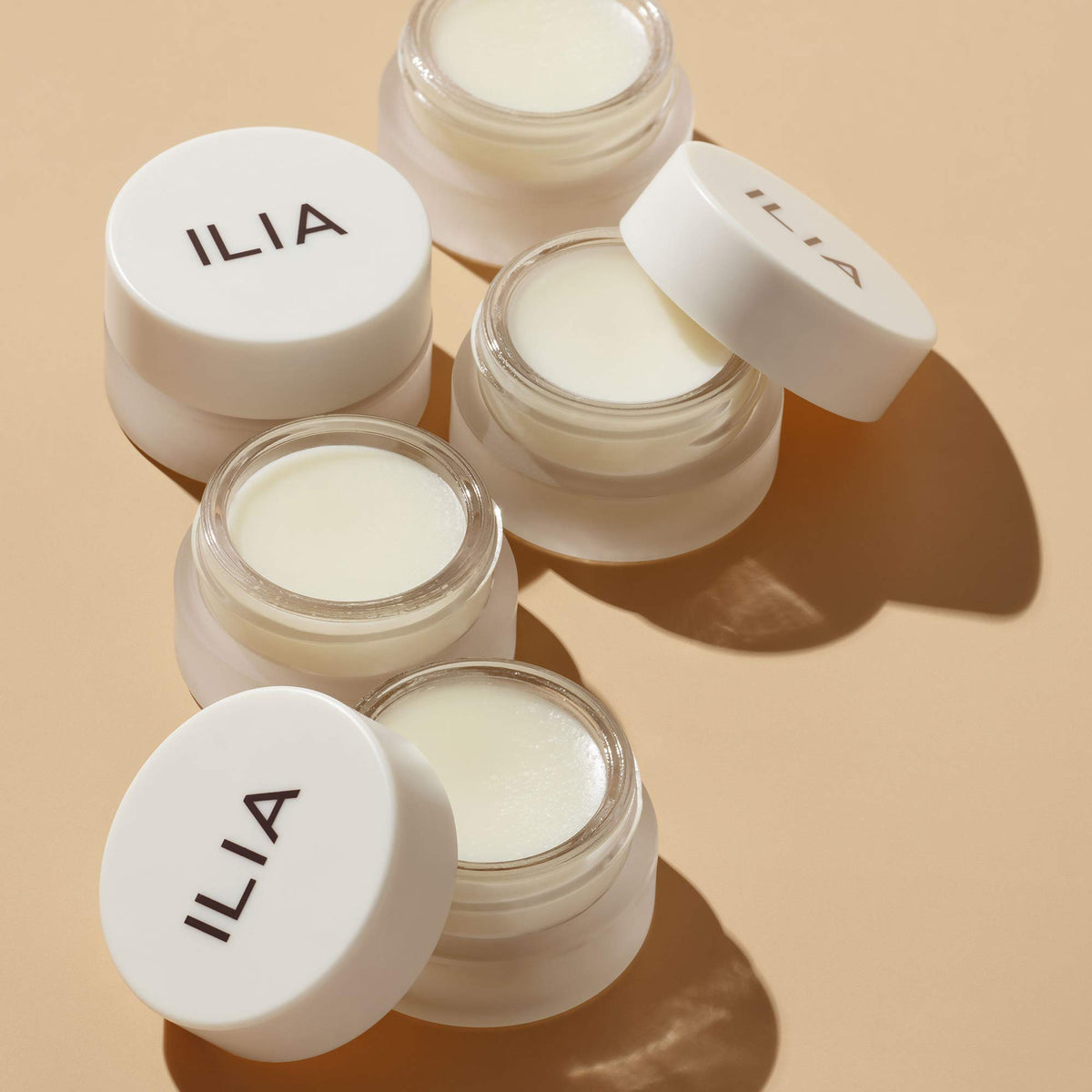 ILIA jar on bathroom counter at night implying restful repair while sleeping