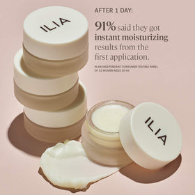 ILIA packaging label detail showing clean-beauty claims and ingredient focus