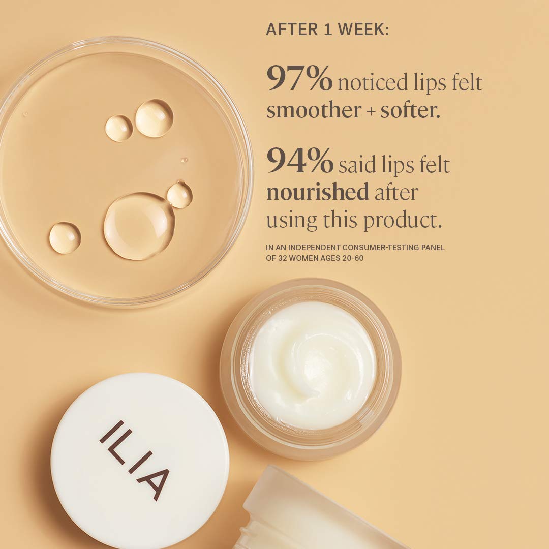 ILIA jar next to ruler showing 10 ml size for travel-friendly convenience