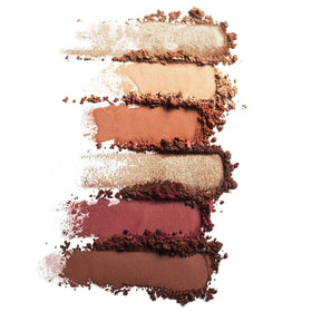 ILIA open palette top-down showing six warm nude shades for versatile looks