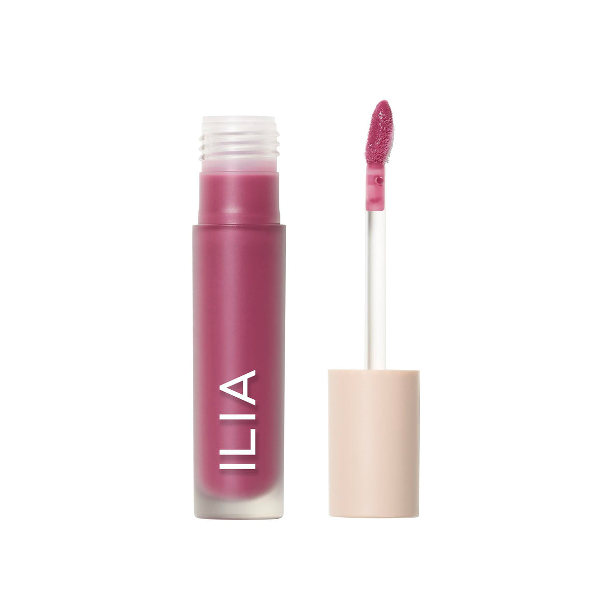 ILIA front packaging showing Mosaic shade and sleek tube, conveys premium shine