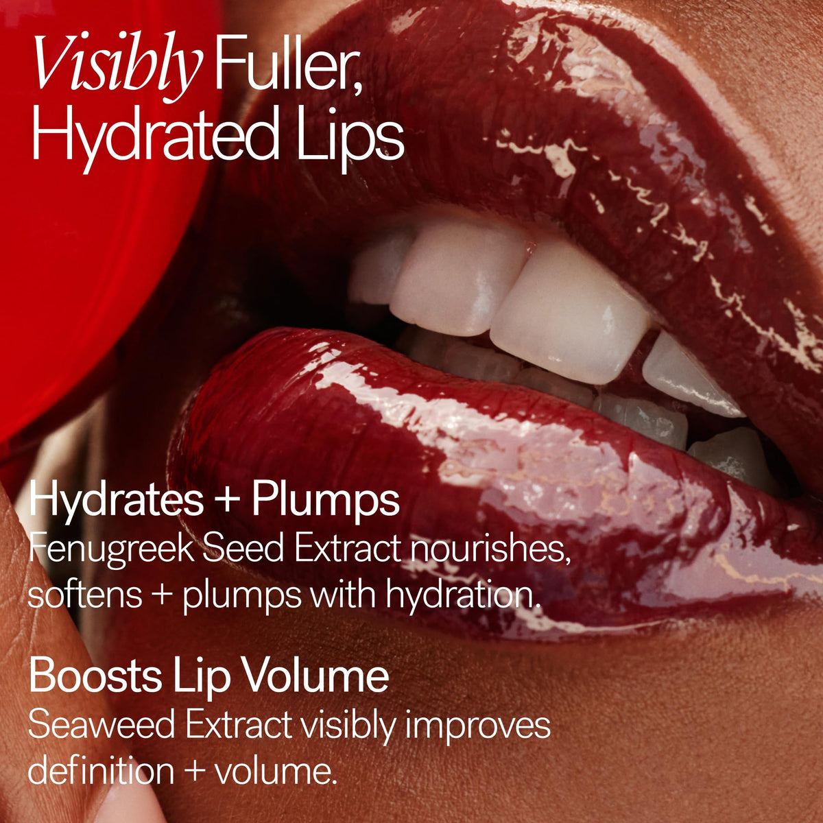 ILIA lip swatch on skin illustrating mauve-pink Enamel shade and natural enhancement