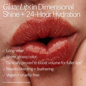 ILIA Overglaze texture closeup showing glossy non-sticky finish