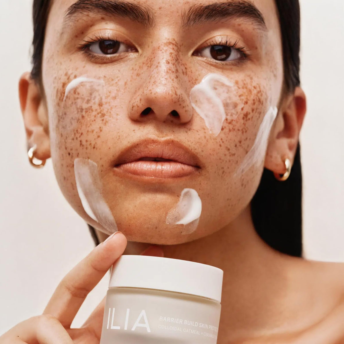 ILIA packaging label detail close-up emphasizing vegan, cruelty-free claims