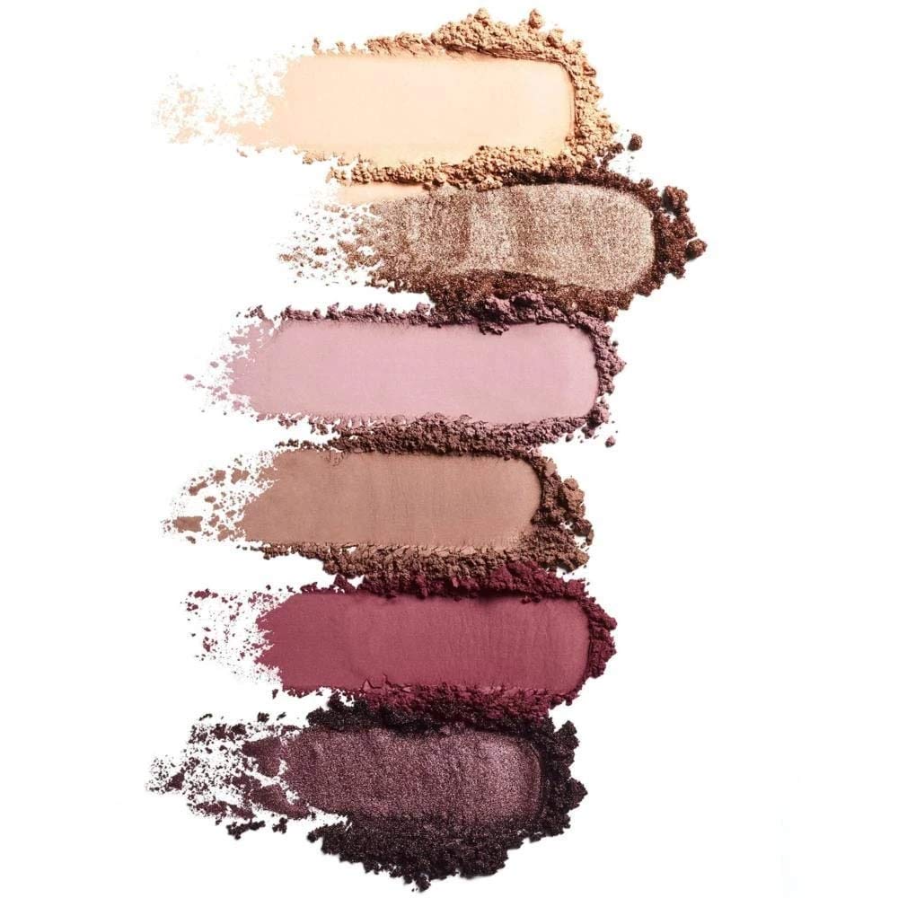 ILIA open six pan palette top view displaying cool nude shades for versatile looks