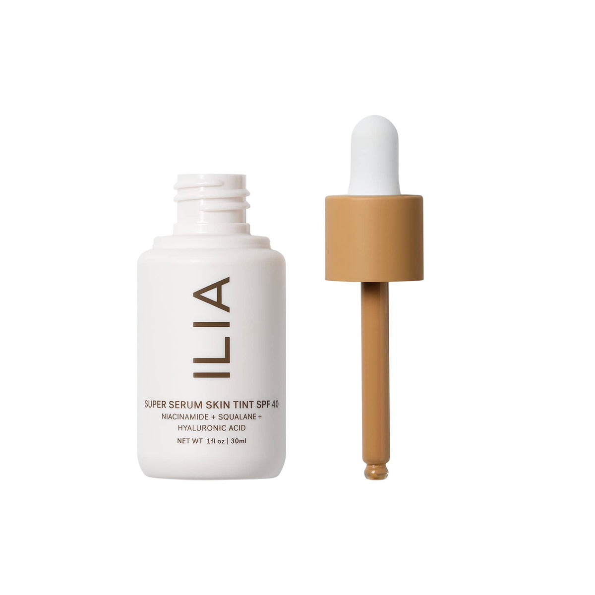 ILIA pump dispenser detail for precise, mess-free application benefit