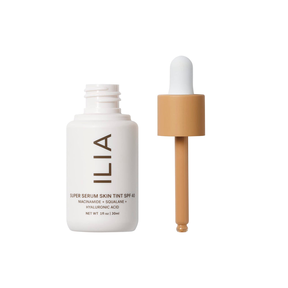 ILIA pump dispenser close-up illustrating controlled product release and hygienic application