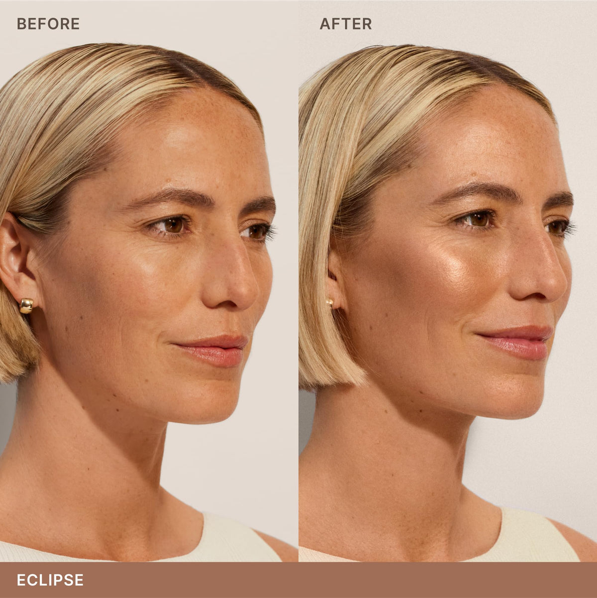 ILIA bronzer on brush ready to sculpt for precise, buildable warmth