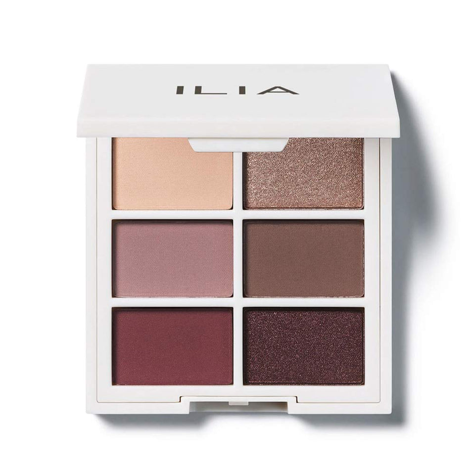 ILIA front packaging of the necessary palette shows compact design and sustainable case